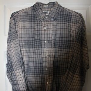 J Crew, Large Slim Fit, Button Down Oxford, Brown/gray